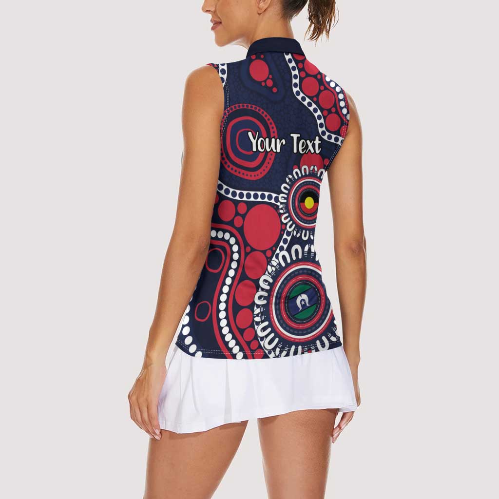 Melbourne NAIDOC Week 2026 Personalised Women Sleeveless Polo Shirt 50 Years of Deadly Aboriginal Art
