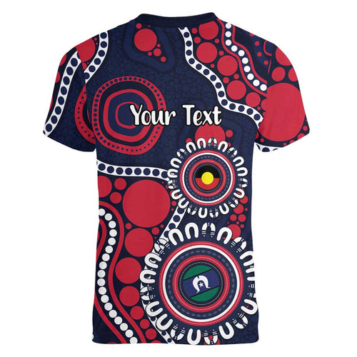 Melbourne NAIDOC Week 2026 Personalised Women V-Neck T-Shirt 50 Years of Deadly Aboriginal Art