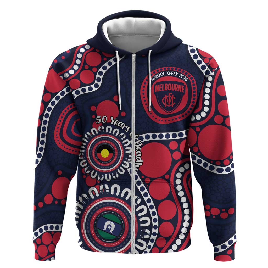 Melbourne NAIDOC Week 2026 Personalised Zip Hoodie 50 Years of Deadly Aboriginal Art