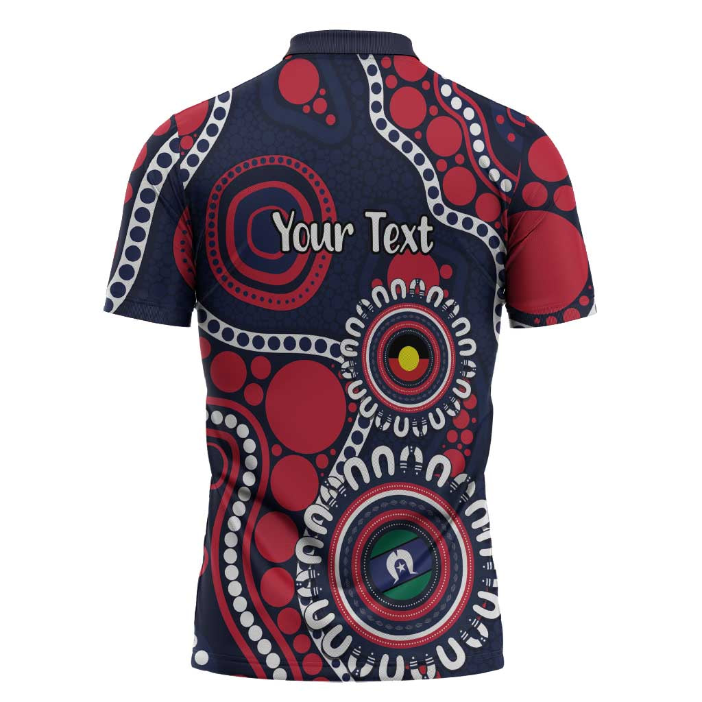 Melbourne NAIDOC Week 2026 Personalised Zipper Polo Shirt 50 Years of Deadly Aboriginal Art