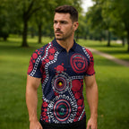 Melbourne NAIDOC Week 2026 Personalised Zipper Polo Shirt 50 Years of Deadly Aboriginal Art
