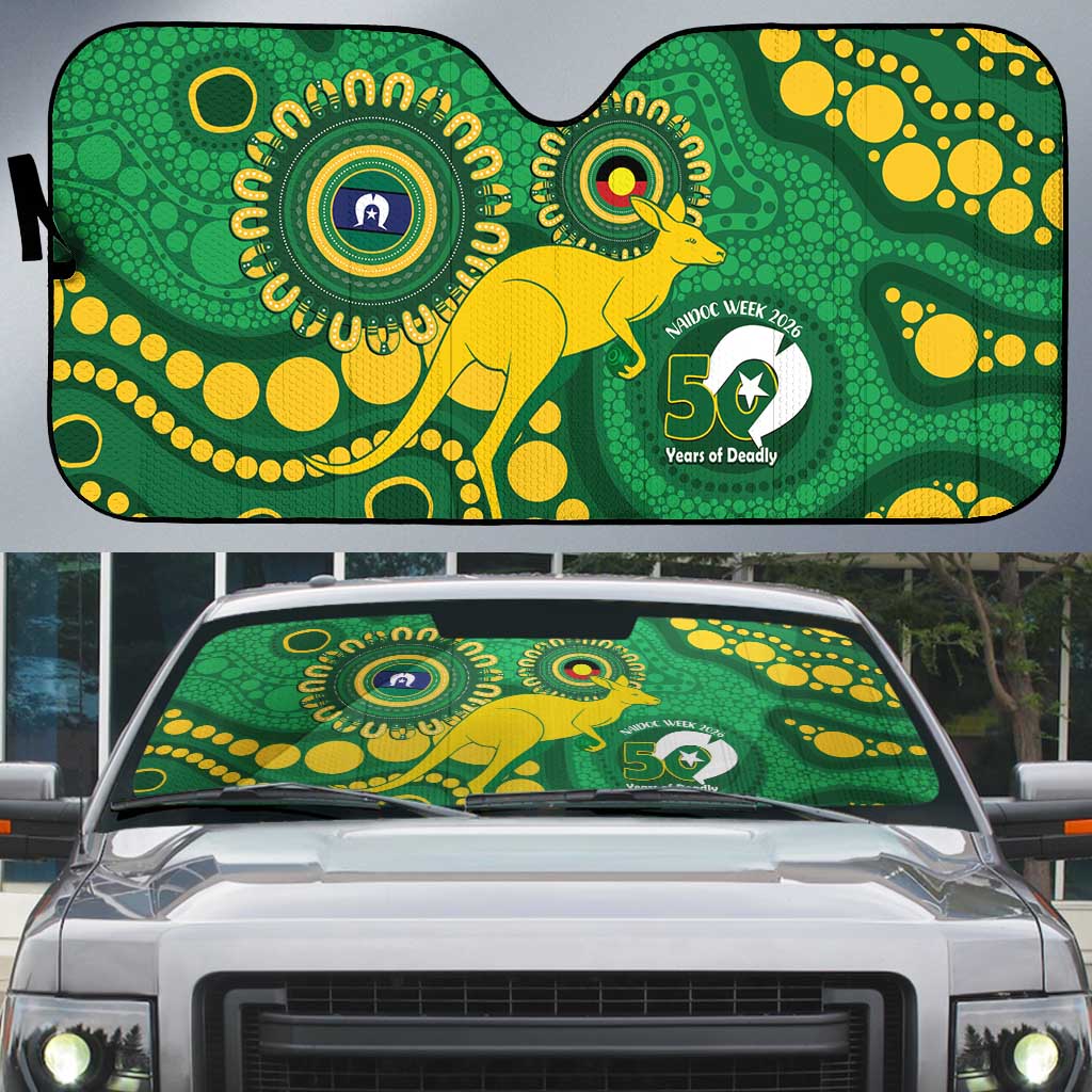 Bowls Australia NAIDOC Week 2026 Auto Sun Shade 50 Years Deadly Kangaroo Indigenous Art