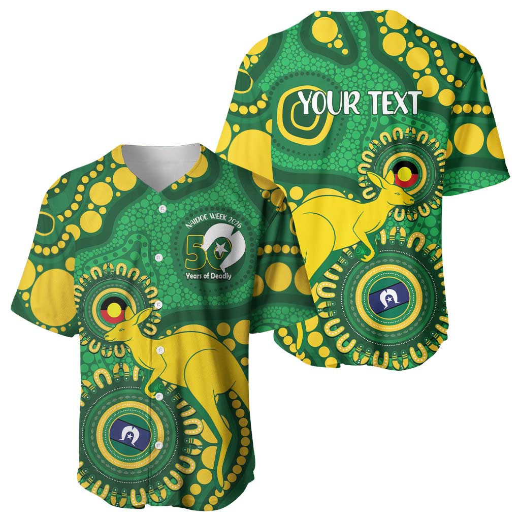 Bowls Australia NAIDOC Week 2026 Personalised Baseball Jersey 50 Years Deadly Kangaroo Indigenous Art