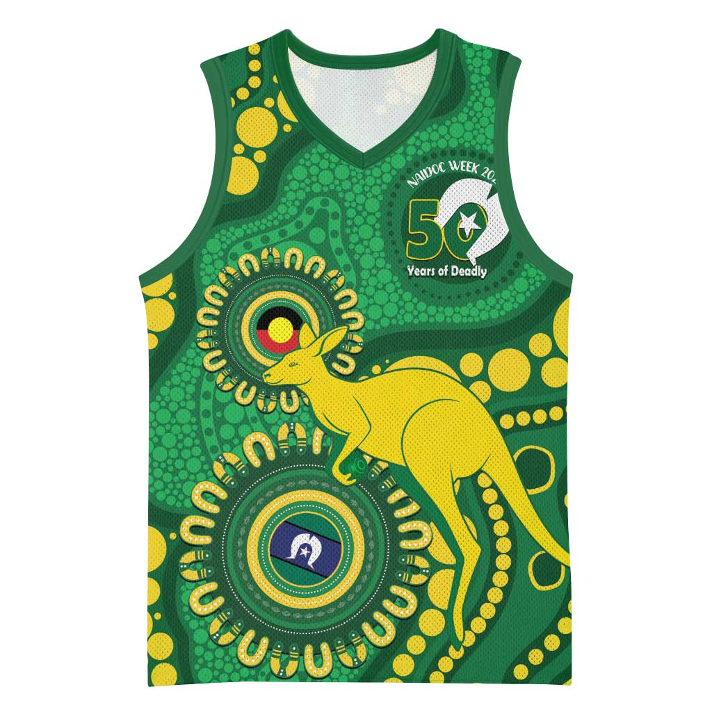Bowls Australia NAIDOC Week 2026 Personalised Basketball Jersey 50 Years Deadly Kangaroo Indigenous Art