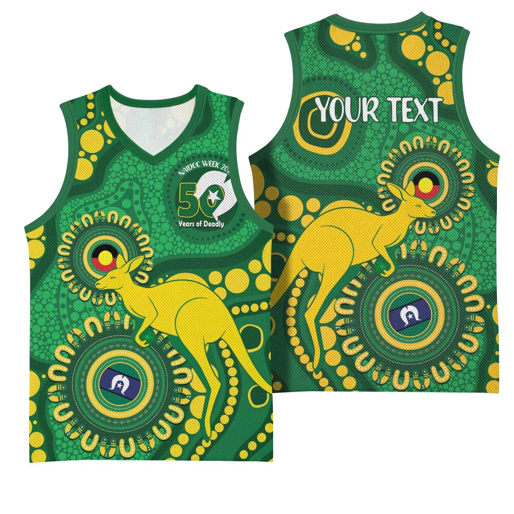 Bowls Australia NAIDOC Week 2026 Personalised Basketball Jersey 50 Years Deadly Kangaroo Indigenous Art