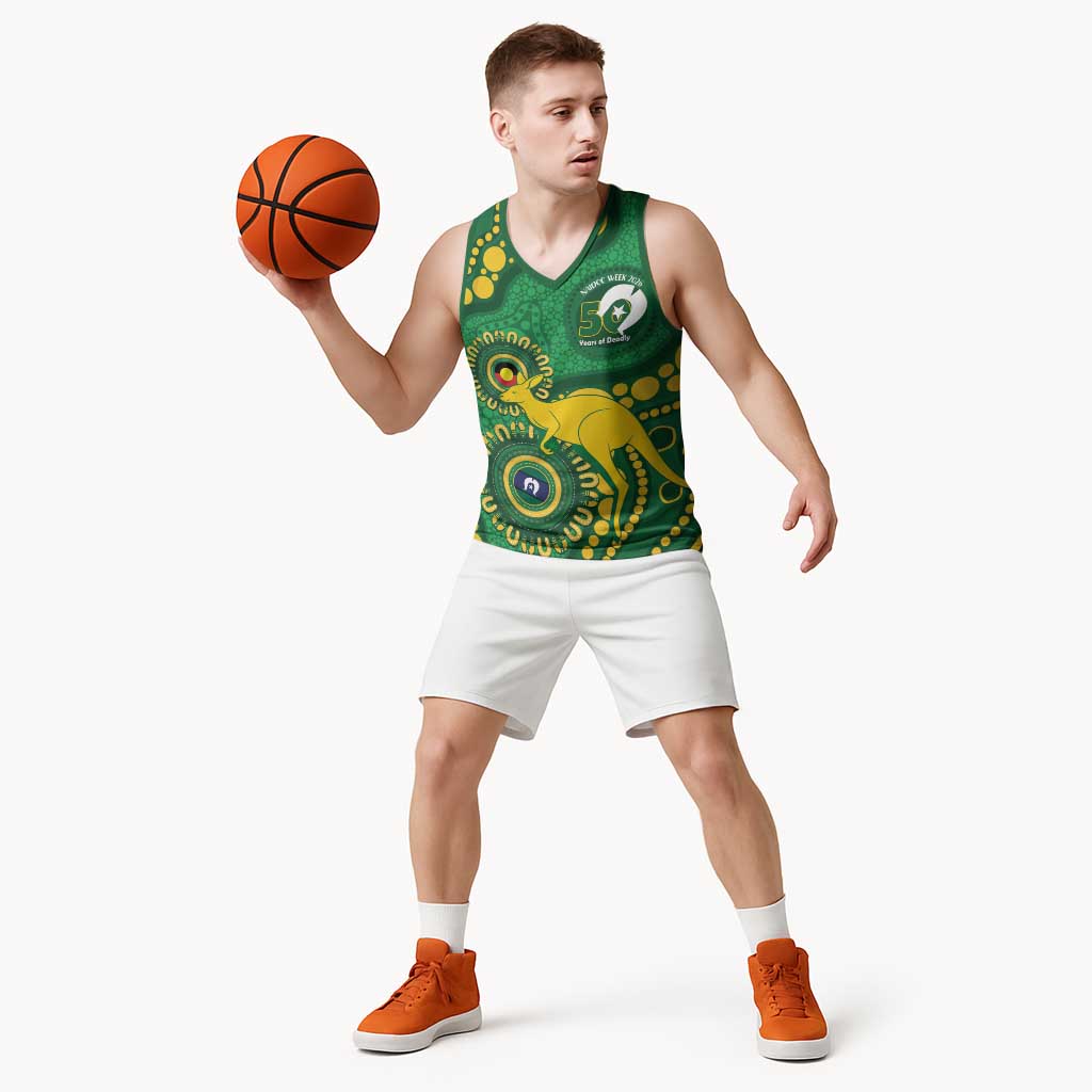 Bowls Australia NAIDOC Week 2026 Personalised Basketball Jersey 50 Years Deadly Kangaroo Indigenous Art