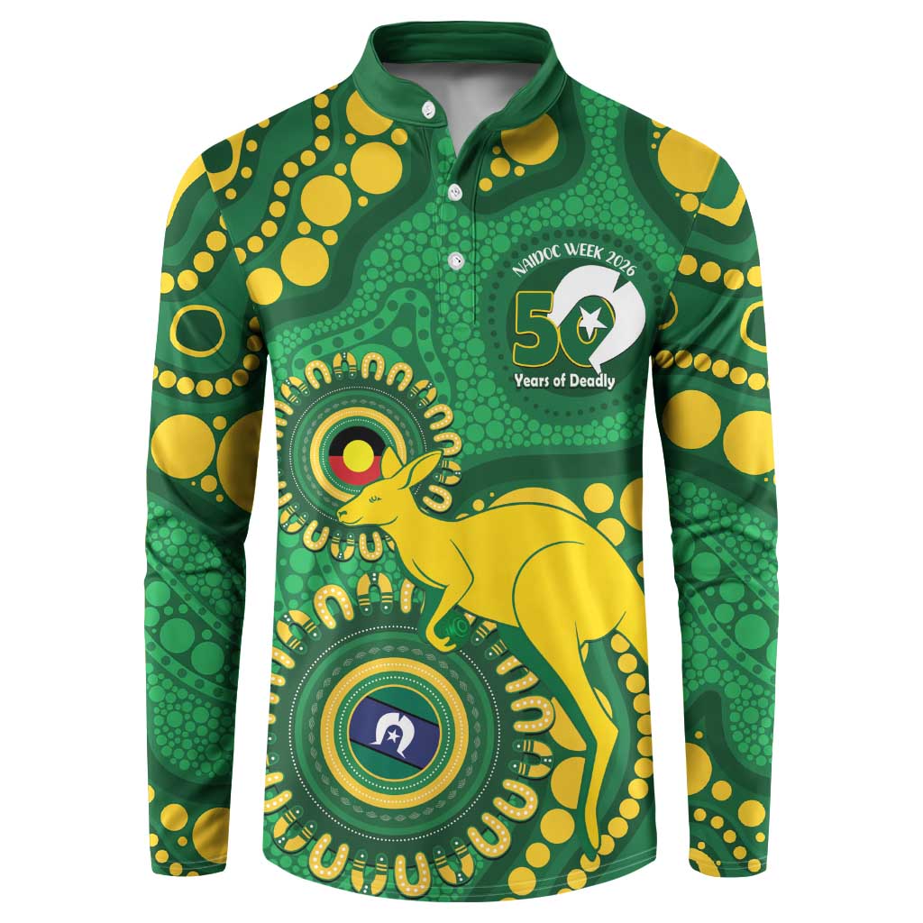 Bowls Australia NAIDOC Week 2026 Personalised Button Sweatshirt 50 Years Deadly Kangaroo Indigenous Art