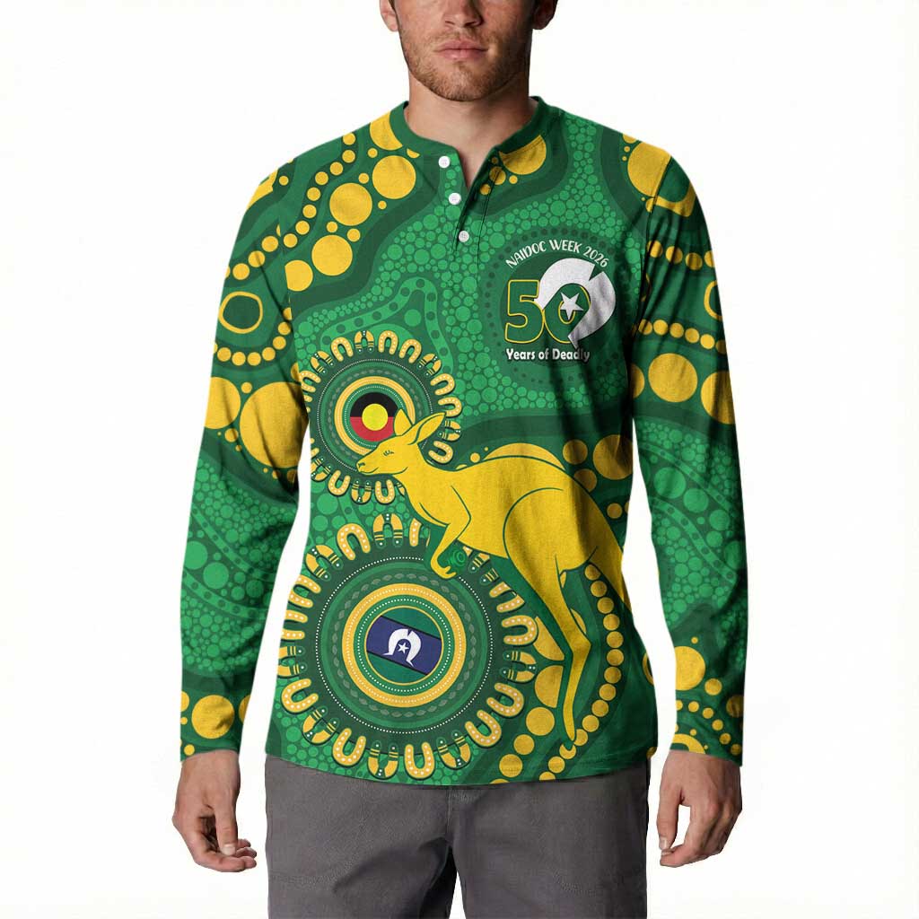 Bowls Australia NAIDOC Week 2026 Personalised Button Sweatshirt 50 Years Deadly Kangaroo Indigenous Art