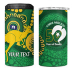 Bowls Australia NAIDOC Week 2026 Personalised 4 in 1 Can Cooler Tumbler 50 Years Deadly Kangaroo Indigenous Art