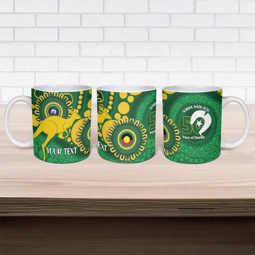 Bowls Australia NAIDOC Week 2026 Personalised Ceramic Mug 50 Years Deadly Kangaroo Indigenous Art