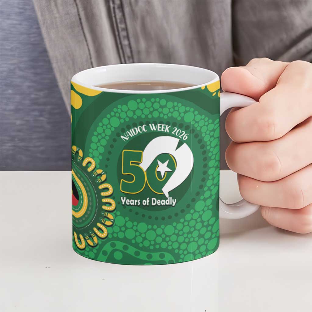 Bowls Australia NAIDOC Week 2026 Personalised Ceramic Mug 50 Years Deadly Kangaroo Indigenous Art