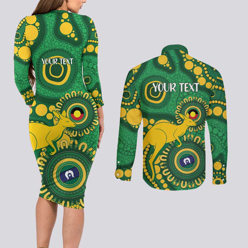 Bowls Australia NAIDOC Week 2026 Personalised Couples Matching Long Sleeve Bodycon Dress and Long Sleeve Button Shirt 50 Years Deadly Kangaroo Indigenous Art