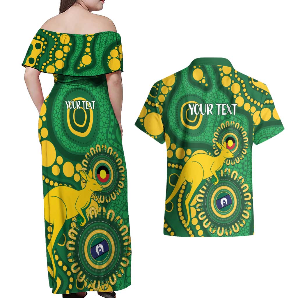 Bowls Australia NAIDOC Week 2026 Personalised Couples Matching Off Shoulder Maxi Dress and Hawaiian Shirt 50 Years Deadly Kangaroo Indigenous Art