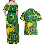 Bowls Australia NAIDOC Week 2026 Personalised Couples Matching Off Shoulder Maxi Dress and Hawaiian Shirt 50 Years Deadly Kangaroo Indigenous Art