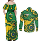 Bowls Australia NAIDOC Week 2026 Personalised Couples Matching Off Shoulder Maxi Dress and Long Sleeve Button Shirt 50 Years Deadly Kangaroo Indigenous Art