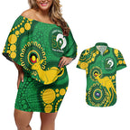 Bowls Australia NAIDOC Week 2026 Personalised Couples Matching Off Shoulder Short Dress and Hawaiian Shirt 50 Years Deadly Kangaroo Indigenous Art