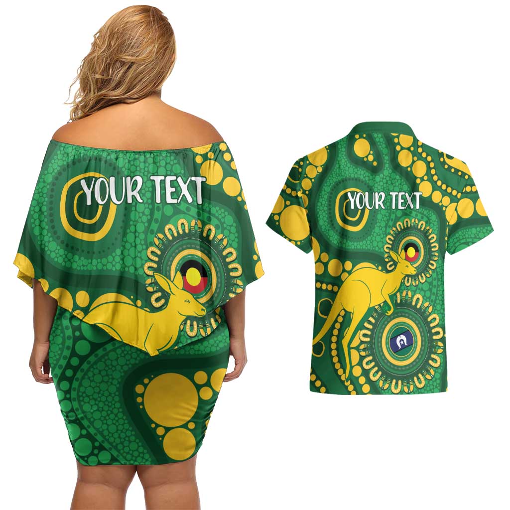 Bowls Australia NAIDOC Week 2026 Personalised Couples Matching Off Shoulder Short Dress and Hawaiian Shirt 50 Years Deadly Kangaroo Indigenous Art