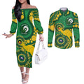 Bowls Australia NAIDOC Week 2026 Personalised Couples Matching Off The Shoulder Long Sleeve Dress and Long Sleeve Button Shirt 50 Years Deadly Kangaroo Indigenous Art