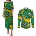 Bowls Australia NAIDOC Week 2026 Personalised Couples Matching Puletasi and Long Sleeve Button Shirt 50 Years Deadly Kangaroo Indigenous Art