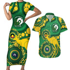 Bowls Australia NAIDOC Week 2026 Personalised Couples Matching Short Sleeve Bodycon Dress and Hawaiian Shirt 50 Years Deadly Kangaroo Indigenous Art