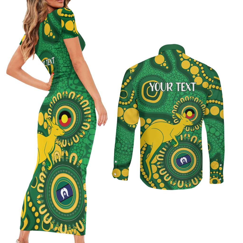 Bowls Australia NAIDOC Week 2026 Personalised Couples Matching Short Sleeve Bodycon Dress and Long Sleeve Button Shirt 50 Years Deadly Kangaroo Indigenous Art
