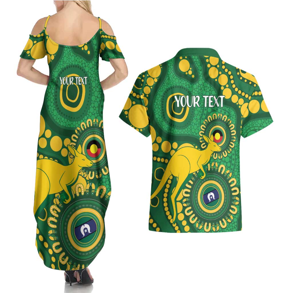 Bowls Australia NAIDOC Week 2026 Personalised Couples Matching Summer Maxi Dress and Hawaiian Shirt 50 Years Deadly Kangaroo Indigenous Art