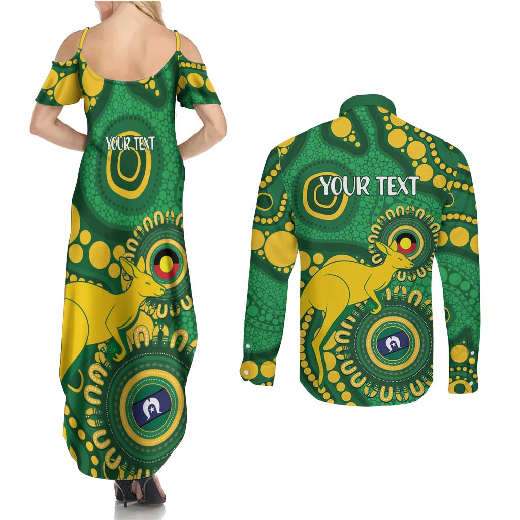 Bowls Australia NAIDOC Week 2026 Personalised Couples Matching Summer Maxi Dress and Long Sleeve Button Shirt 50 Years Deadly Kangaroo Indigenous Art