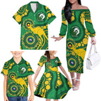 Bowls Australia NAIDOC Week 2026 Personalised Family Matching Off The Shoulder Long Sleeve Dress and Hawaiian Shirt 50 Years Deadly Kangaroo Indigenous Art