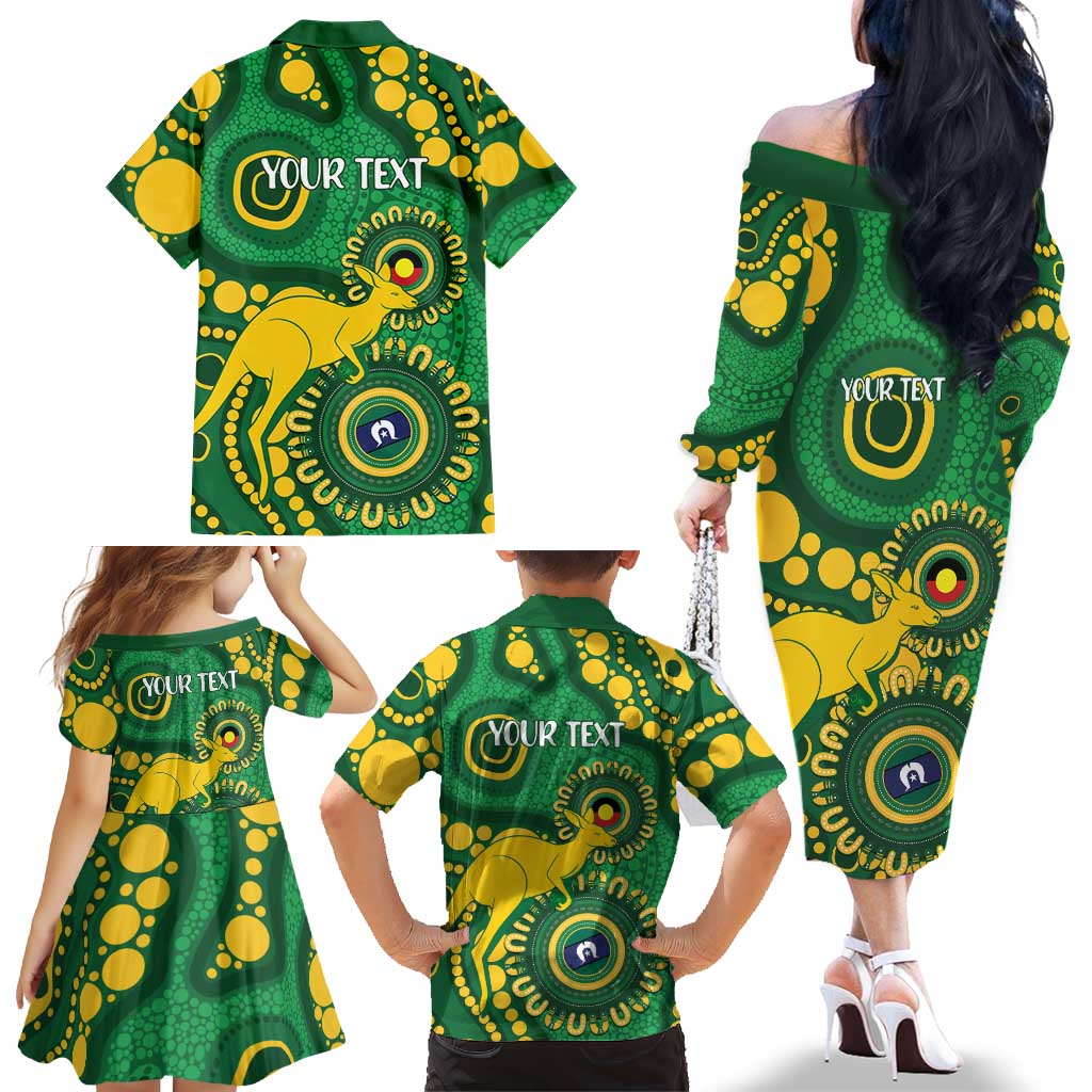 Bowls Australia NAIDOC Week 2026 Personalised Family Matching Off The Shoulder Long Sleeve Dress and Hawaiian Shirt 50 Years Deadly Kangaroo Indigenous Art