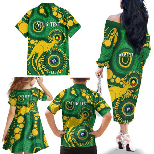 Bowls Australia NAIDOC Week 2026 Personalised Family Matching Off The Shoulder Long Sleeve Dress and Hawaiian Shirt 50 Years Deadly Kangaroo Indigenous Art
