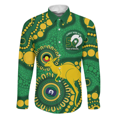 Bowls Australia NAIDOC Week 2026 Personalised Family Matching Off The Shoulder Long Sleeve Dress and Hawaiian Shirt 50 Years Deadly Kangaroo Indigenous Art