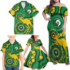 Bowls Australia NAIDOC Week 2026 Personalised Family Matching Off Shoulder Maxi Dress and Hawaiian Shirt 50 Years Deadly Kangaroo Indigenous Art