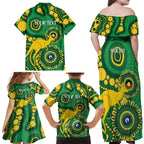Bowls Australia NAIDOC Week 2026 Personalised Family Matching Off Shoulder Maxi Dress and Hawaiian Shirt 50 Years Deadly Kangaroo Indigenous Art