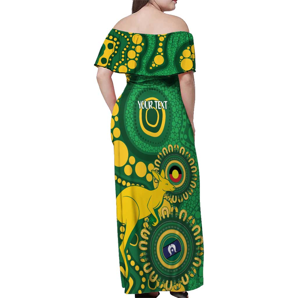 Bowls Australia NAIDOC Week 2026 Personalised Family Matching Off Shoulder Maxi Dress and Hawaiian Shirt 50 Years Deadly Kangaroo Indigenous Art