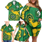 Bowls Australia NAIDOC Week 2026 Personalised Family Matching Off Shoulder Short Dress and Hawaiian Shirt 50 Years Deadly Kangaroo Indigenous Art