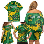 Bowls Australia NAIDOC Week 2026 Personalised Family Matching Off Shoulder Short Dress and Hawaiian Shirt 50 Years Deadly Kangaroo Indigenous Art