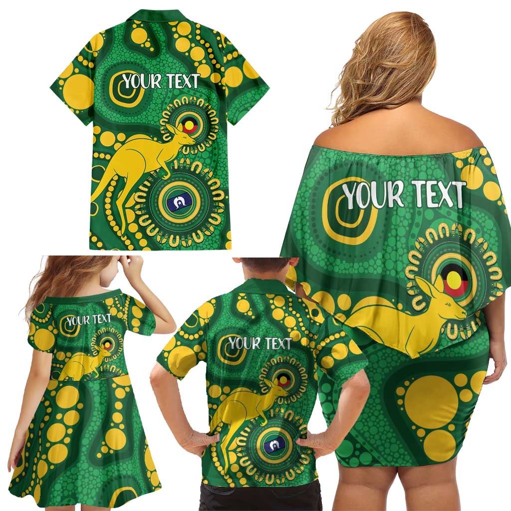 Bowls Australia NAIDOC Week 2026 Personalised Family Matching Off Shoulder Short Dress and Hawaiian Shirt 50 Years Deadly Kangaroo Indigenous Art