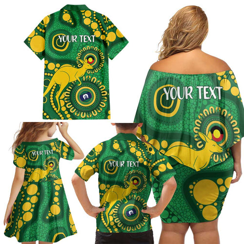 Bowls Australia NAIDOC Week 2026 Personalised Family Matching Off Shoulder Short Dress and Hawaiian Shirt 50 Years Deadly Kangaroo Indigenous Art