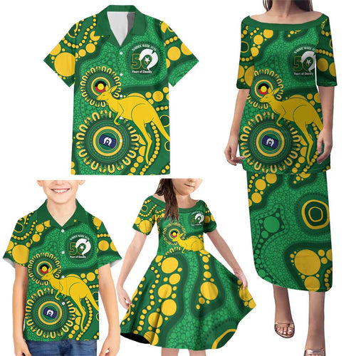 Bowls Australia NAIDOC Week 2026 Personalised Family Matching Puletasi and Hawaiian Shirt 50 Years Deadly Kangaroo Indigenous Art