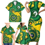 Bowls Australia NAIDOC Week 2026 Personalised Family Matching Short Sleeve Bodycon Dress and Hawaiian Shirt 50 Years Deadly Kangaroo Indigenous Art