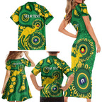 Bowls Australia NAIDOC Week 2026 Personalised Family Matching Short Sleeve Bodycon Dress and Hawaiian Shirt 50 Years Deadly Kangaroo Indigenous Art