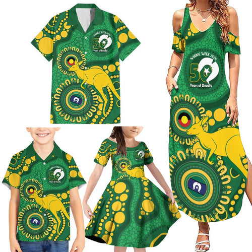 Bowls Australia NAIDOC Week 2026 Personalised Family Matching Summer Maxi Dress and Hawaiian Shirt 50 Years Deadly Kangaroo Indigenous Art