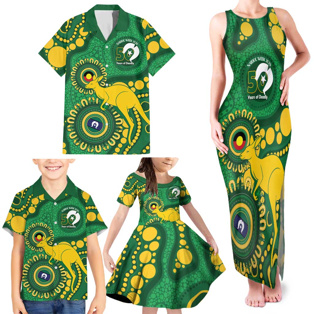Bowls Australia NAIDOC Week 2026 Personalised Family Matching Tank Maxi Dress and Hawaiian Shirt 50 Years Deadly Kangaroo Indigenous Art