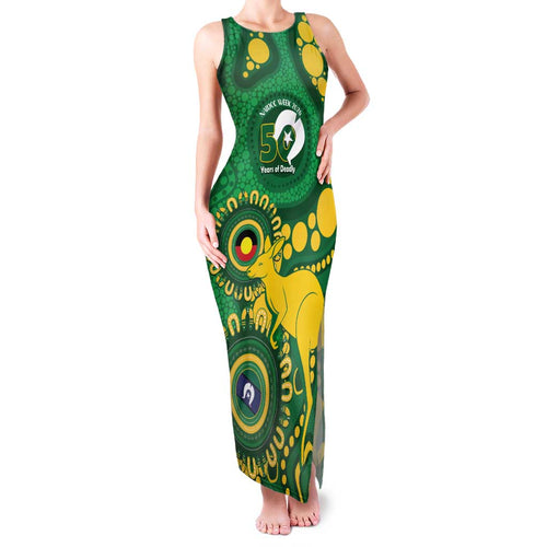 Bowls Australia NAIDOC Week 2026 Personalised Family Matching Tank Maxi Dress and Hawaiian Shirt 50 Years Deadly Kangaroo Indigenous Art