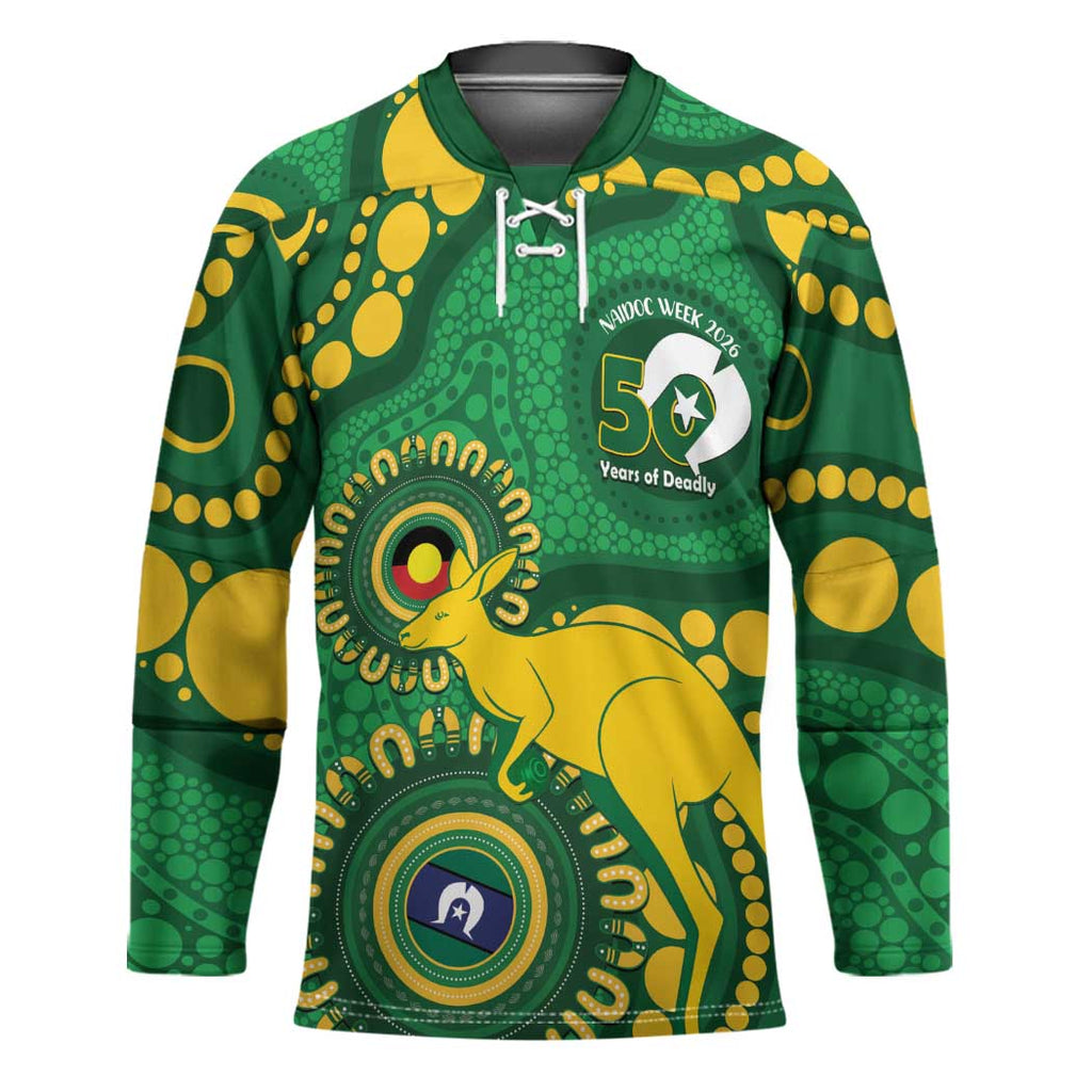 Bowls Australia NAIDOC Week 2026 Personalised Hockey Jersey 50 Years Deadly Kangaroo Indigenous Art
