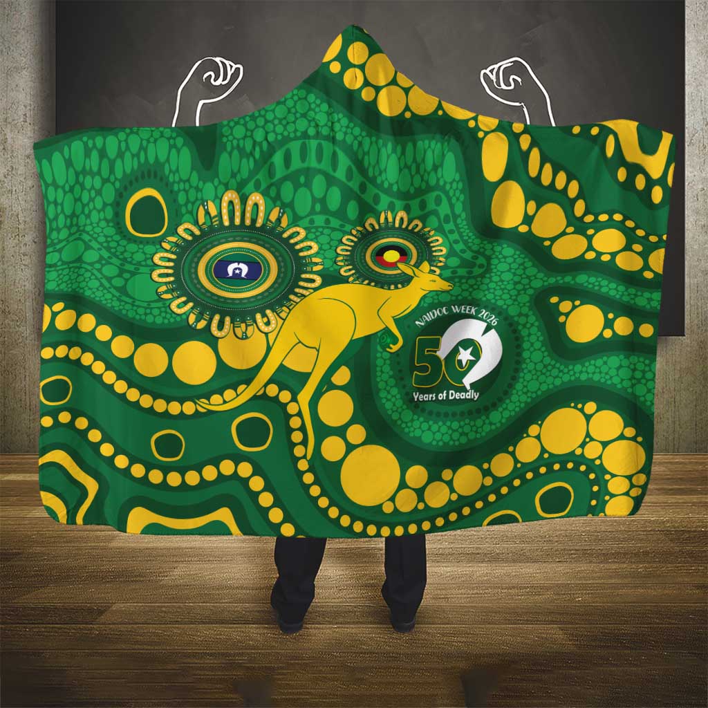 Bowls Australia NAIDOC Week 2026 Hooded Blanket 50 Years Deadly Kangaroo Indigenous Art