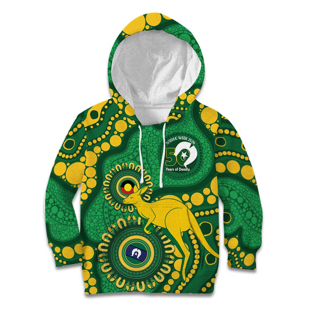 Bowls Australia NAIDOC Week 2026 Personalised Kid Hoodie 50 Years Deadly Kangaroo Indigenous Art