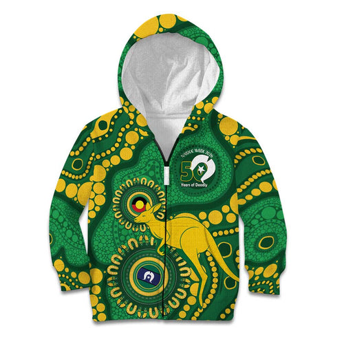 Bowls Australia NAIDOC Week 2026 Personalised Kid Hoodie 50 Years Deadly Kangaroo Indigenous Art