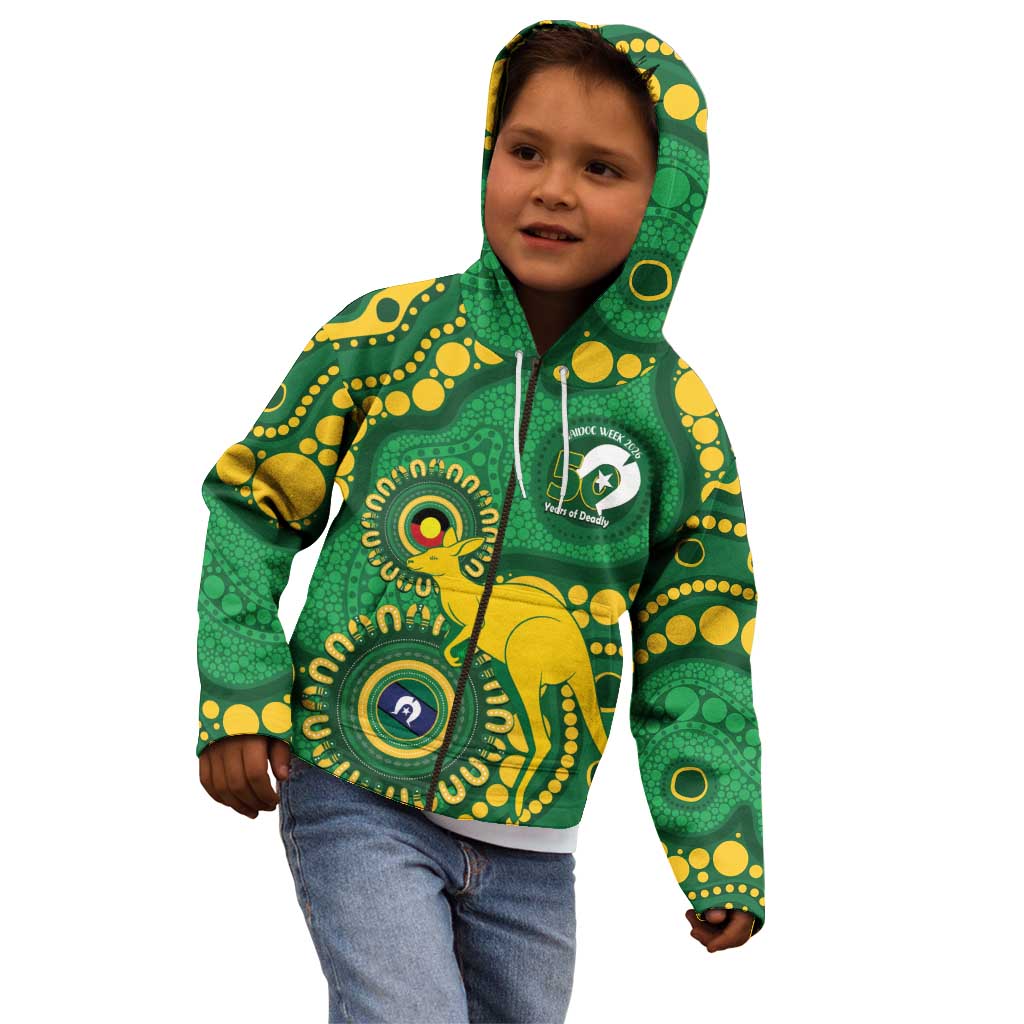 Bowls Australia NAIDOC Week 2026 Personalised Kid Hoodie 50 Years Deadly Kangaroo Indigenous Art