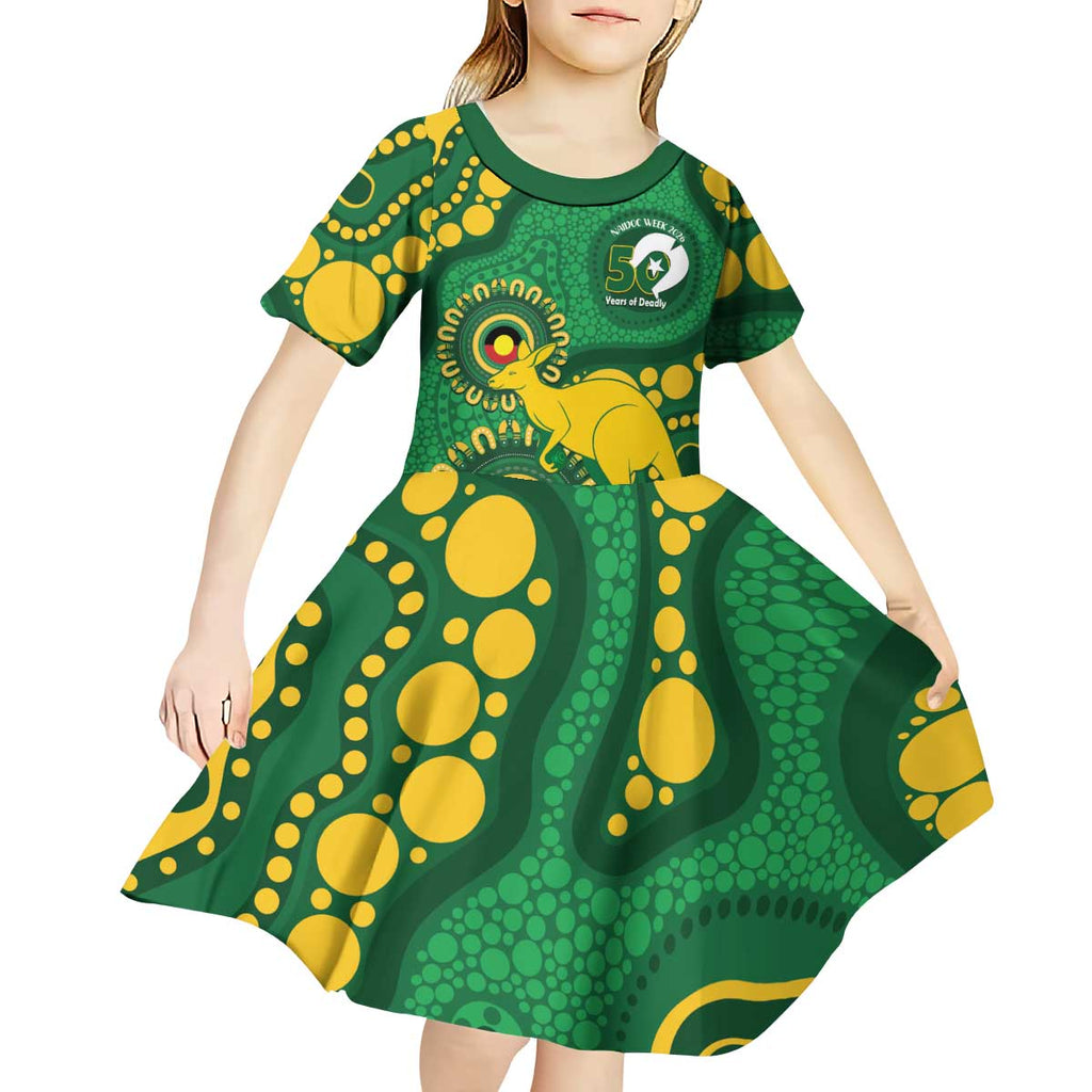 Bowls Australia NAIDOC Week 2026 Personalised Kid Short Sleeve Dress 50 Years Deadly Kangaroo Indigenous Art